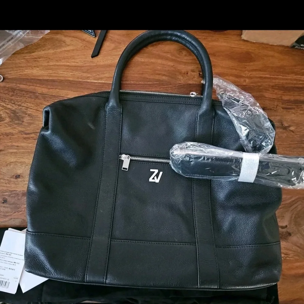 Zadig & Voltaire Kyle Grained Leather Large Bag Black Missing Chain & Handle New